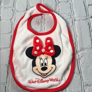 Walt Disney World Minnie Mouse Bib Red White